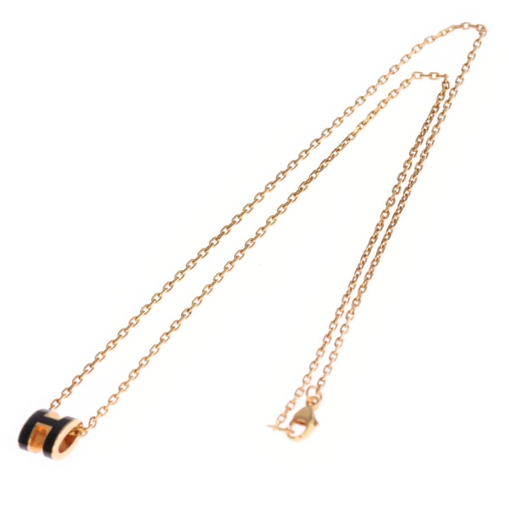 HERMES(エルメス) ポップアッシュH ミニ Hモチーフ GP ネックレス ブラック/ゴールド