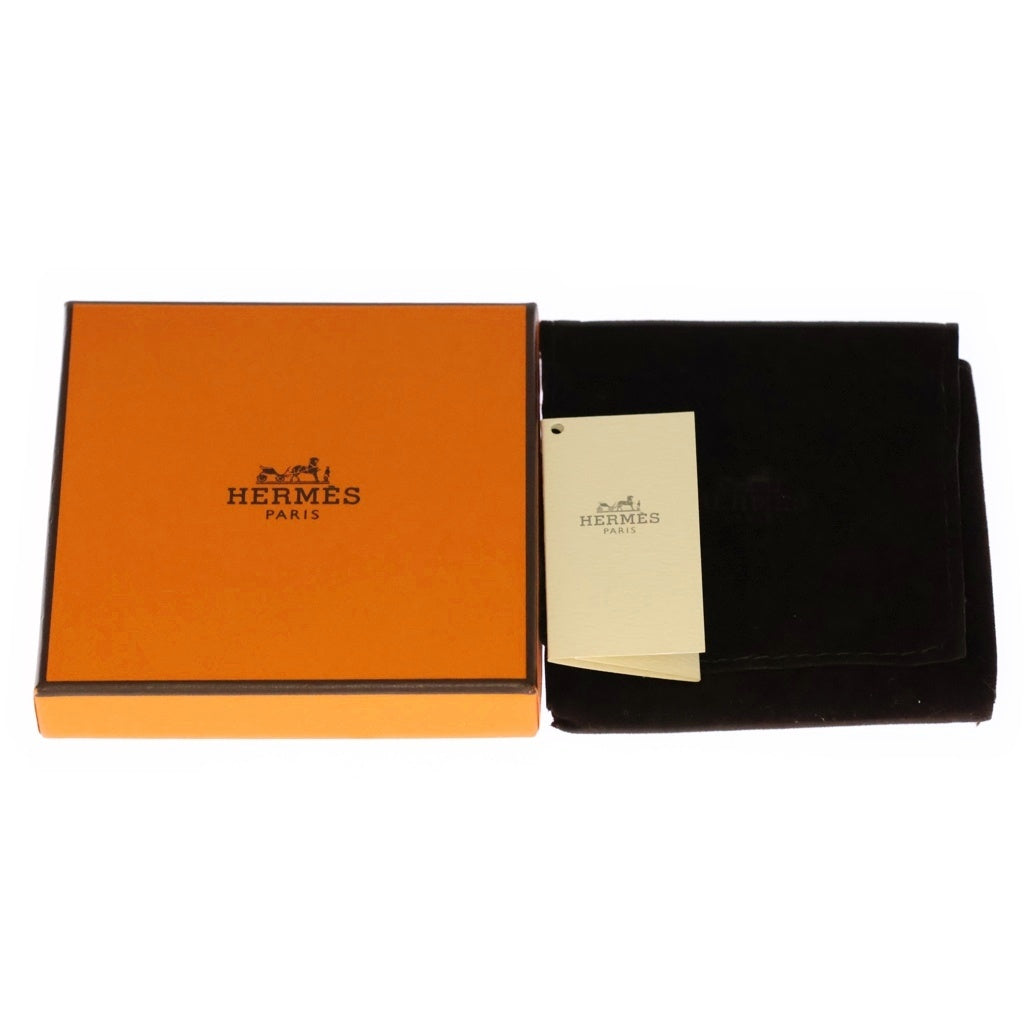 HERMES(エルメス) リヴァル ドゥブルトゥール レザー シルバー金具 スタッズ ブレスレット バングル □R刻印 ブラック/シルバー