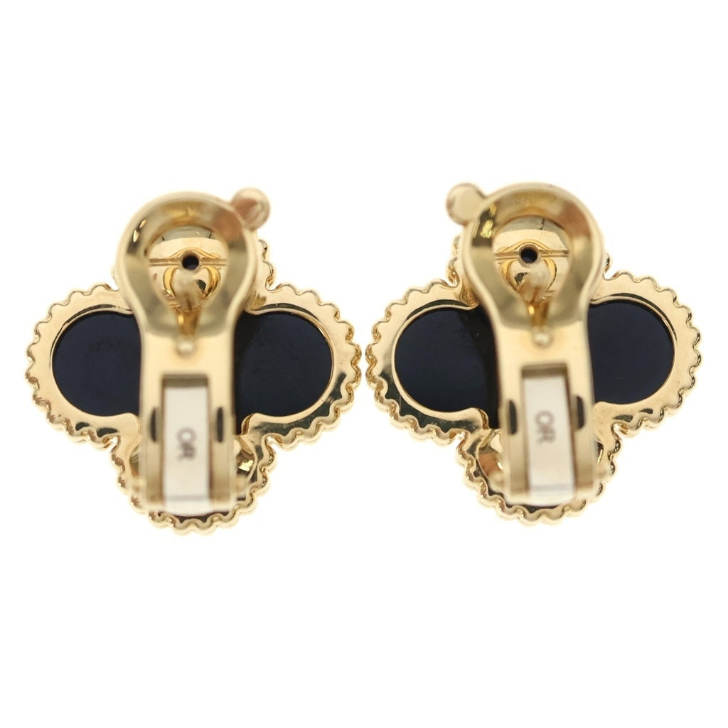 Van Cleef & Arpels(ヴァンクリーフアンドアーペル) ヴィンテージアルハンブラ オニキスピアス K18 ブラック×ゴールド 7.6g 2025/06/27 VCARA44200 レディース