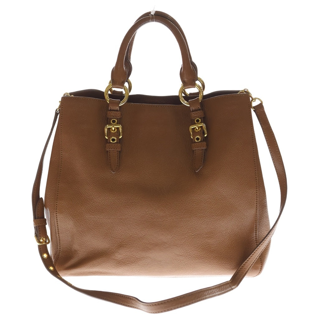 miumiu(ミュウミュウ) マドラス 2WAYショルダーバッグ ハンドバッグ ブラウン レザー RN0881 ゴールド金具 レディース