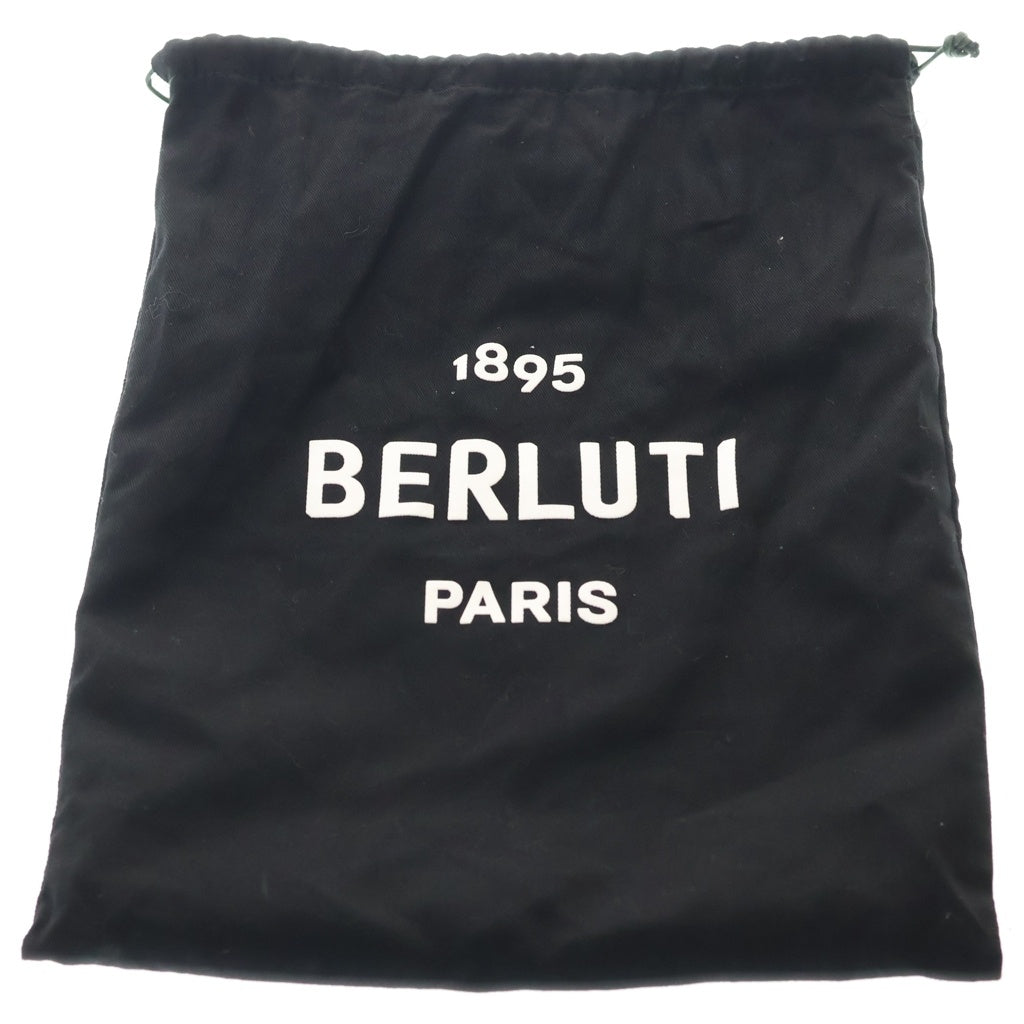 Berluti(ベルルッティ) シグネチャー ボディバッグ ウエストバッグ ショルダーバッグ ブラック×ブラウン レザー シルバー金具