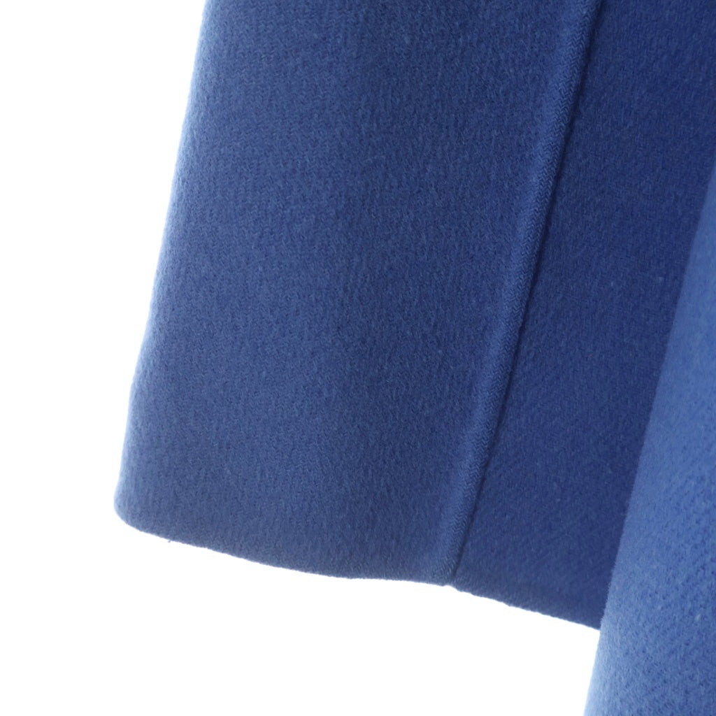 Max Mara(マックスマーラ) ウール ノーカラー ベルト付き ガウン ロングコート ブルー レディース
