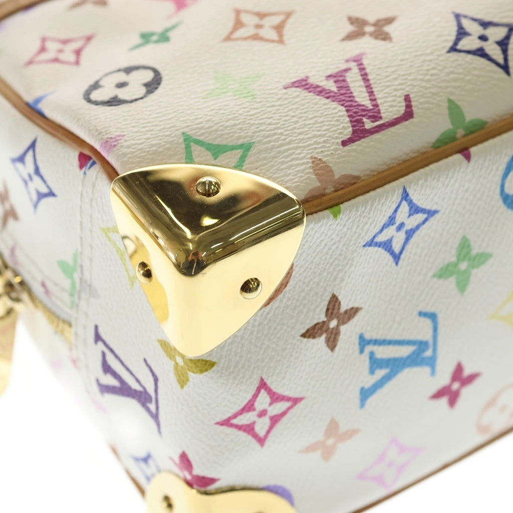 LOUIS VUITTON(ルイヴィトン) モノグラムマルチカラー トゥルーヴィル ブロン ハンドバッグ ホワイト×ブラウン レザー×PVC M92663 ゴールド金具 レディース
