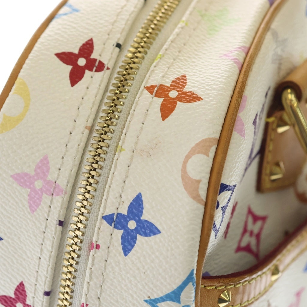 LOUIS VUITTON(ルイヴィトン) モノグラムマルチカラー トゥルーヴィル ブロン ハンドバッグ ホワイト×ブラウン レザー×PVC M92663 ゴールド金具 レディース
