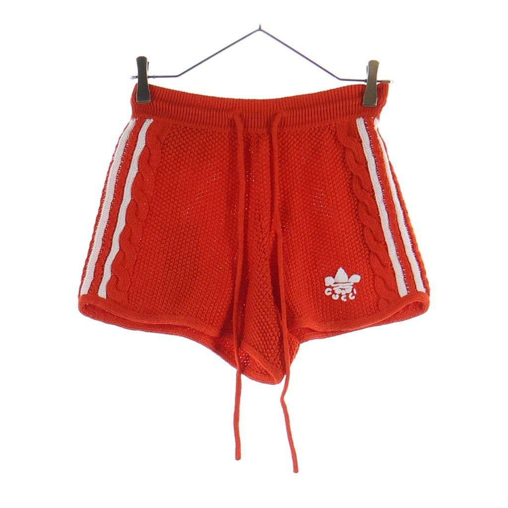 GUCCI(グッチ) ×adidas アディダス リネン コットン ニット ハーフ ショートパンツ ショーツ オレンジ 693835 レディース