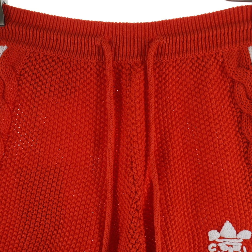 GUCCI(グッチ) ×adidas アディダス リネン コットン ニット ハーフ ショートパンツ ショーツ オレンジ 693835 レディース