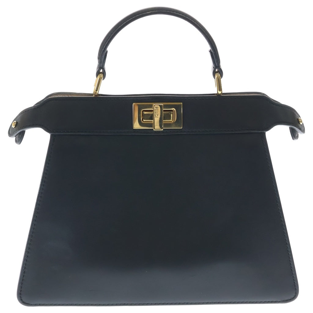 FENDI(フェンディ) ピーカブー アイシーユー スモール 2WAYバッグ ハンドバッグ ショルダーバッグ ブラック レザー 8BN327 ゴールド金具 レディース
