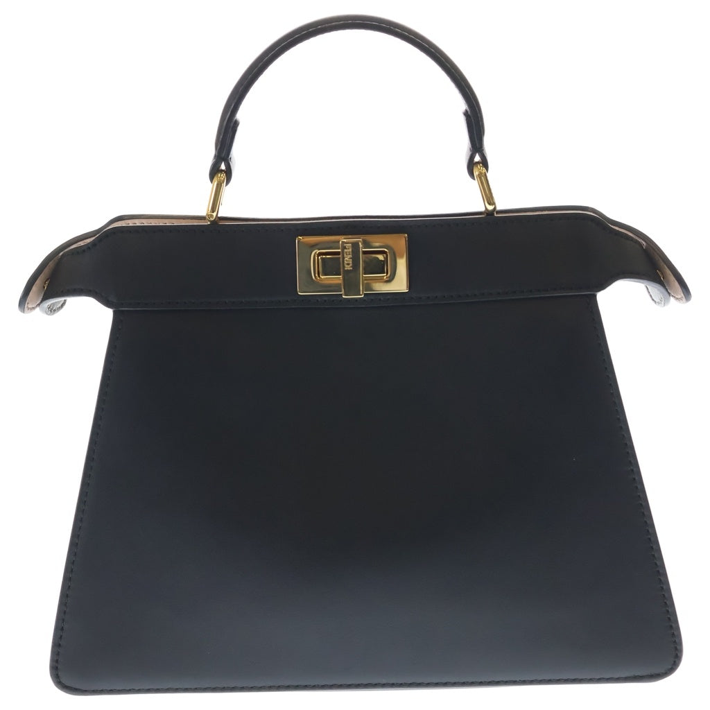 FENDI(フェンディ) ピーカブー アイシーユー スモール 2WAYバッグ ハンドバッグ ショルダーバッグ ブラック レザー 8BN327 ゴールド金具 レディース