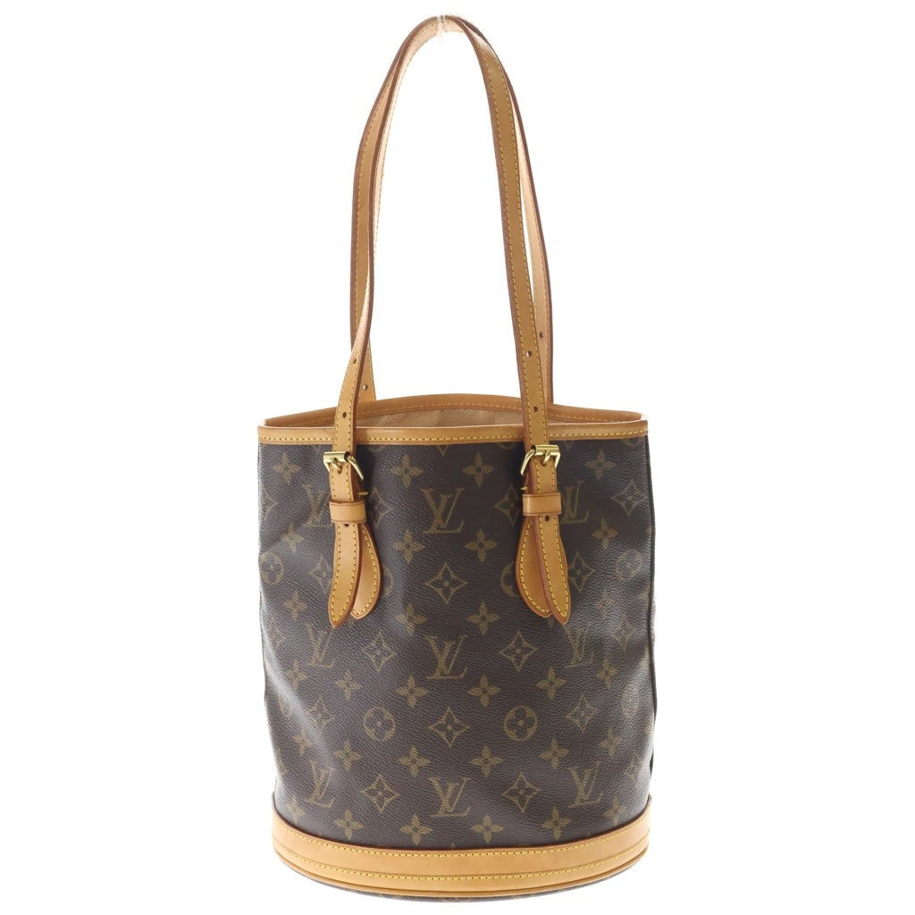 LOUIS VUITTON(ルイヴィトン) モノグラム バケットPM PVC レザー ポーチ付き トートバッグ M42238 ブラウン レディース