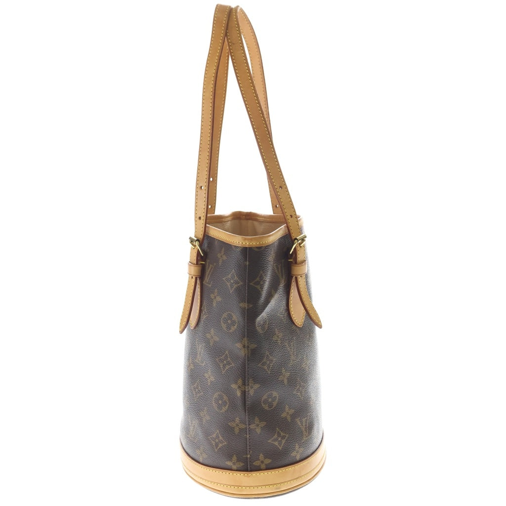 LOUIS VUITTON(ルイヴィトン) モノグラム バケットPM PVC レザー ポーチ付き トートバッグ M42238 ブラウン レディース