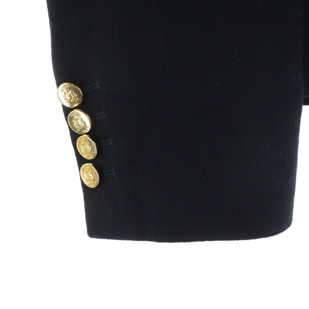 CELINE(セリーヌ) 25SS カシミアフランネル シャスール ノーカラージャケット 金ボタン ブラック 2V43T311T レディース