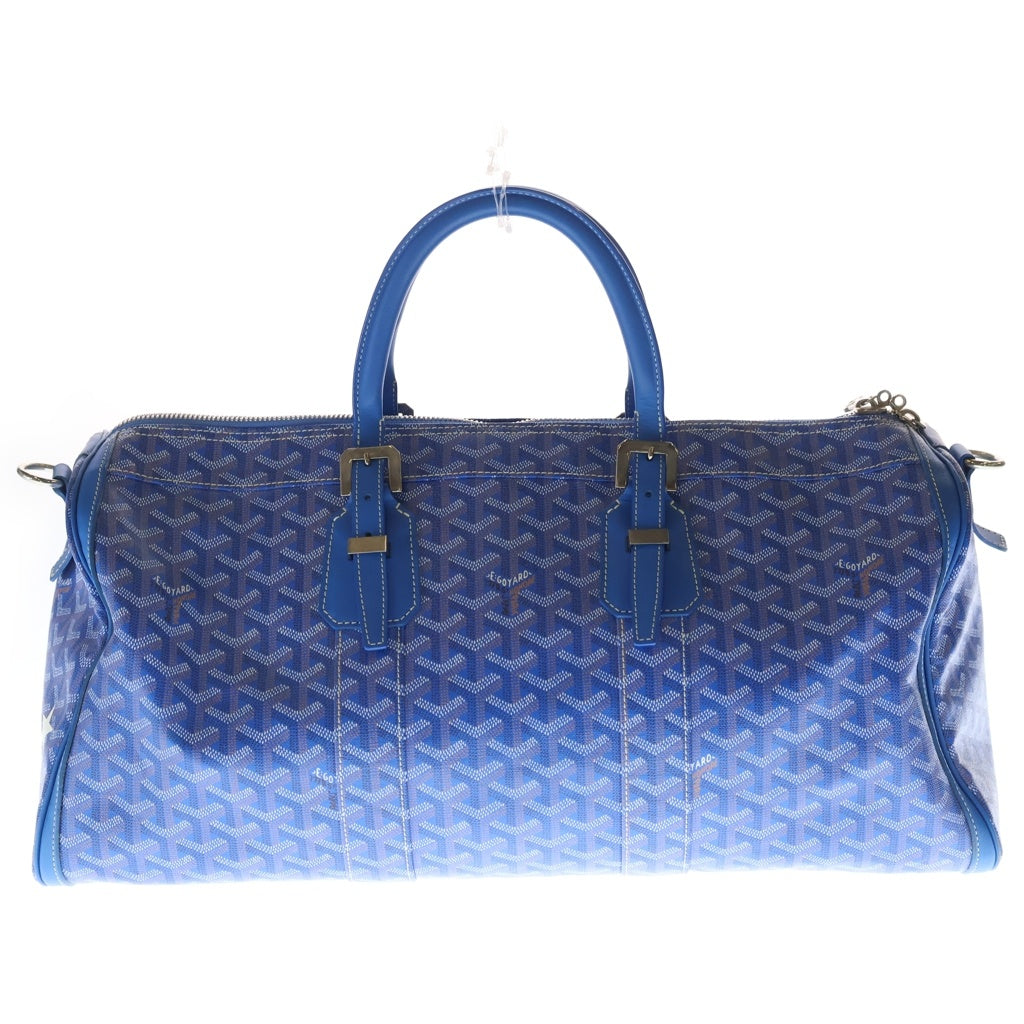 GOYARD(ゴヤール) クロワジュール45 PVC コーティングキャンバス レザー ボストン バッグ ブルー レディース