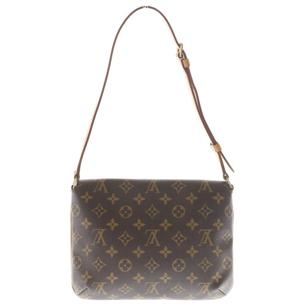 LOUIS VUITTON(ルイヴィトン) モノグラム ミュゼットタンゴ ショルダーバッグ ブラウン レザー×PVC M51388 ゴールド金具 レディース