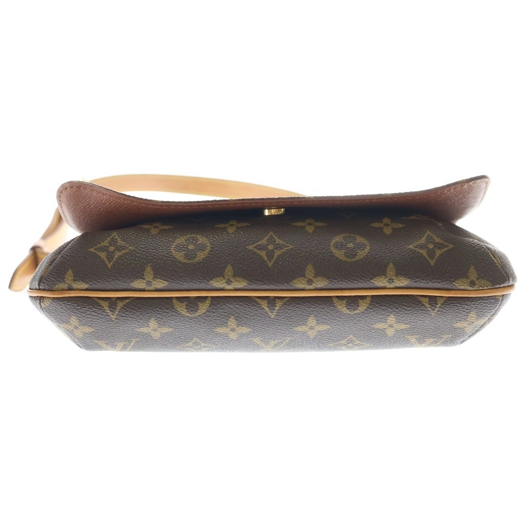 LOUIS VUITTON(ルイヴィトン) モノグラム ミュゼットタンゴ ショルダーバッグ ブラウン レザー×PVC M51388 ゴールド金具 レディース
