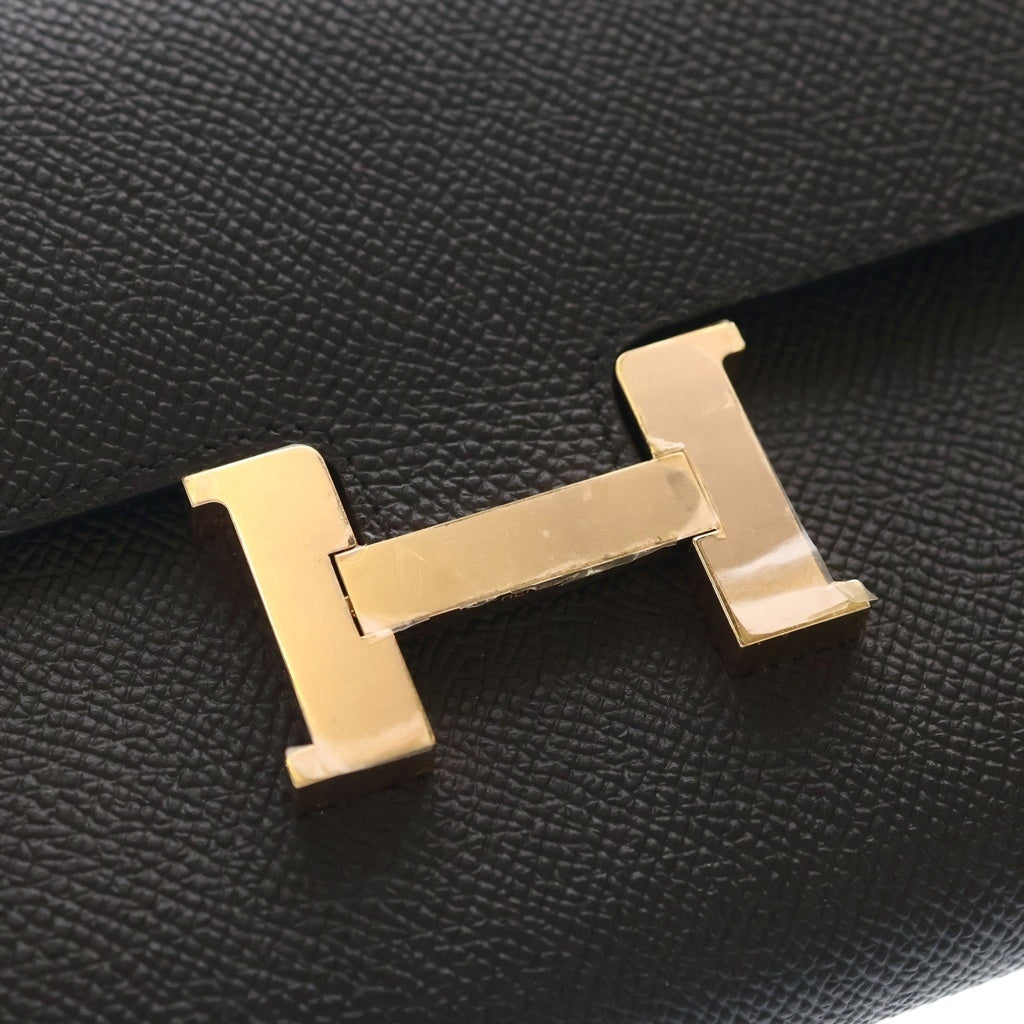 HERMES(エルメス) コンスタンス トゥーゴー ショルダーバッグ ウォレット ブラック エプソン ゴールド金具 W刻印 レディース