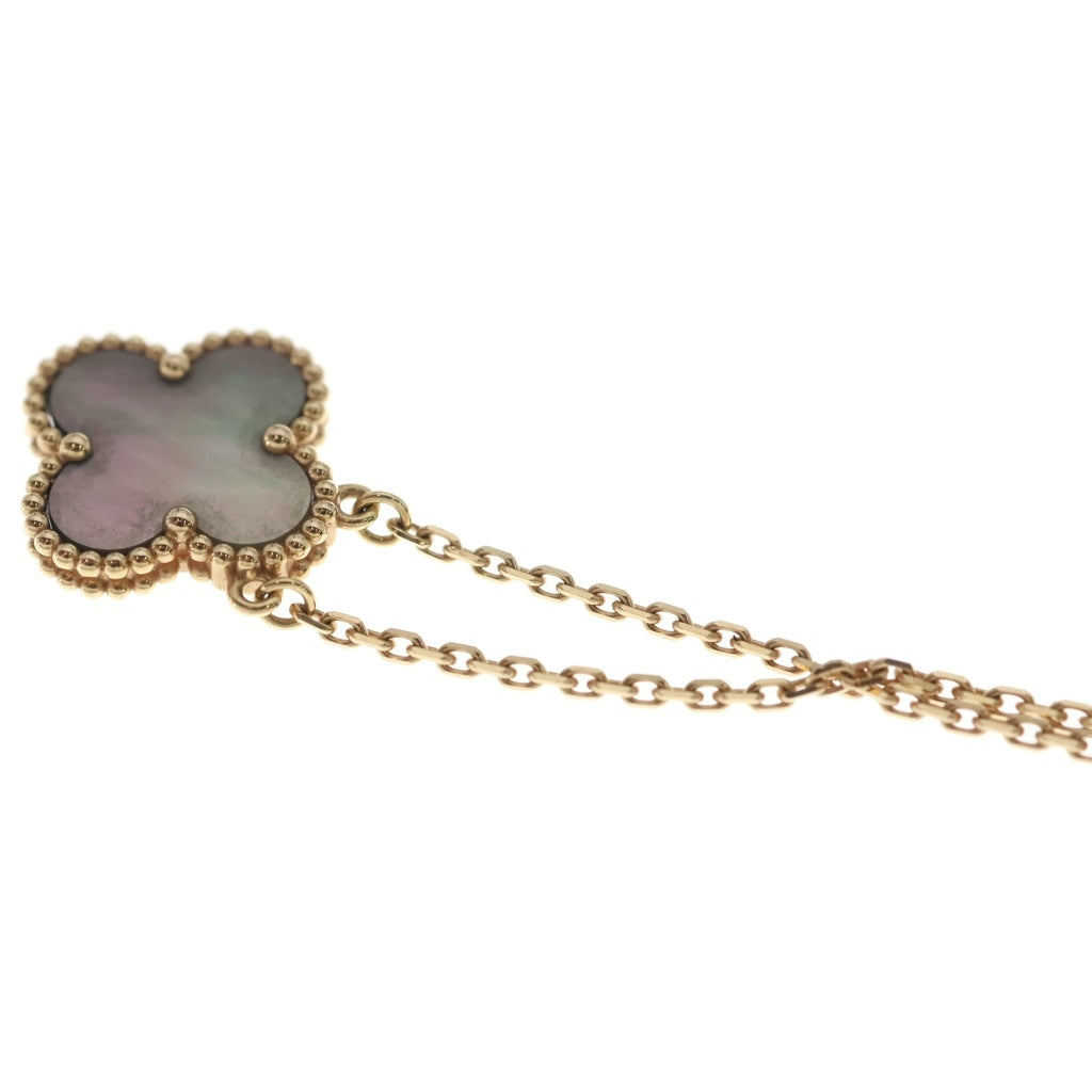 Van Cleef & Arpels(ヴァンクリーフアンドアーペル) ヴィンテージアルハンブラ グレーマザーオブパール ネックレス ペンダント グレー×ピンクゴールド 750PG レディース