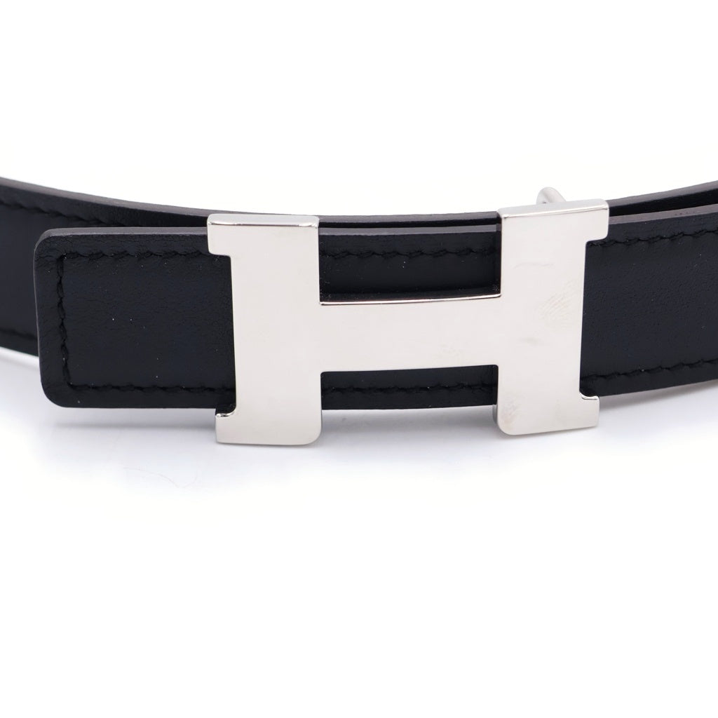 HERMES(エルメス) コンスタンス Hベルト リバーシブル ブラック×エトゥープ シルバー金具 レディース