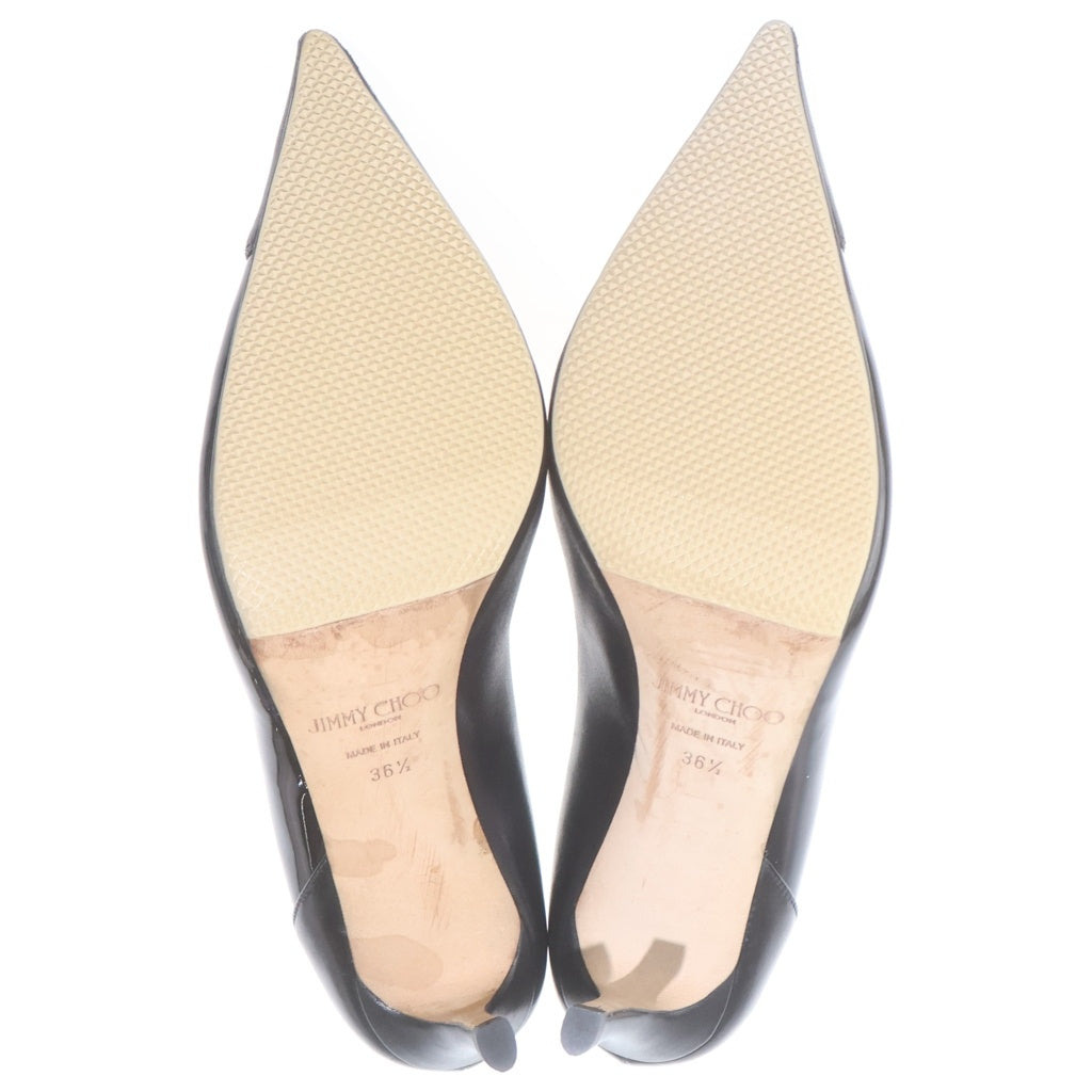 JIMMY CHOO(ジミーチュウ) ピンヒール レザー パンプス エナメル切り替え ブラック レディース