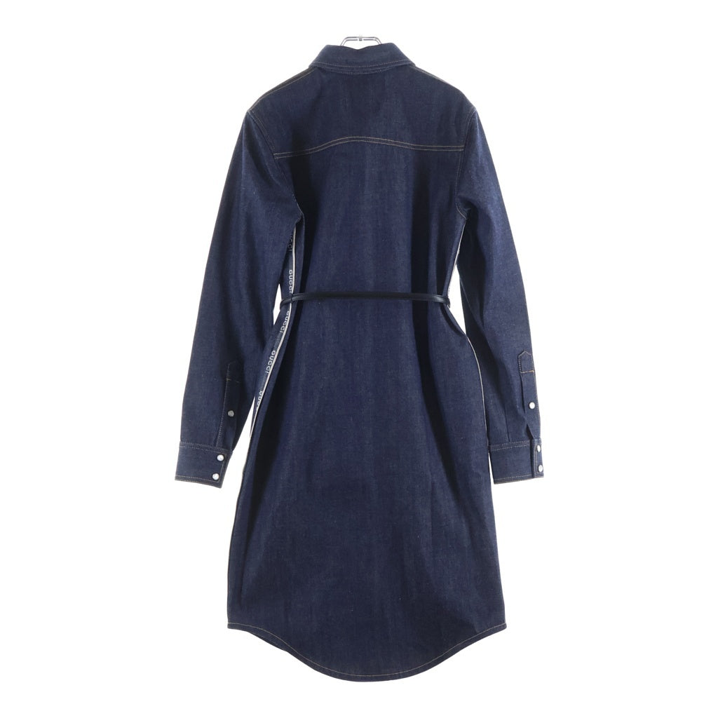 GUCCI(グッチ) デニムロングコート ベルト付き インディゴ #38 812705 レディース