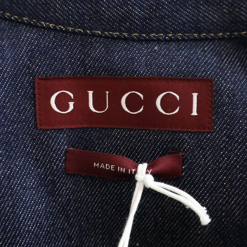 GUCCI(グッチ) デニムロングコート ベルト付き インディゴ #38 812705 レディース
