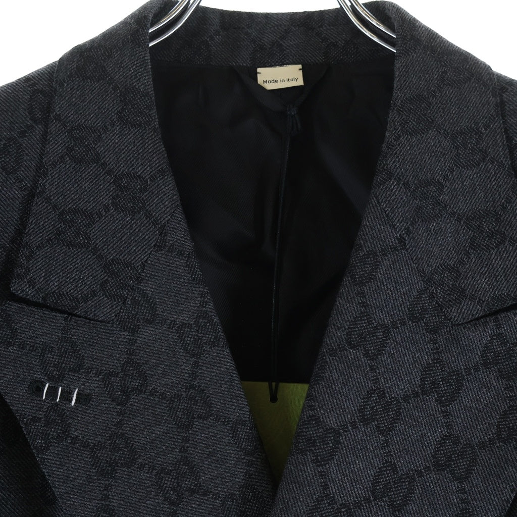 GUCCI(グッチ) GGウール ジャカード ジャケット ブラック #38 715184