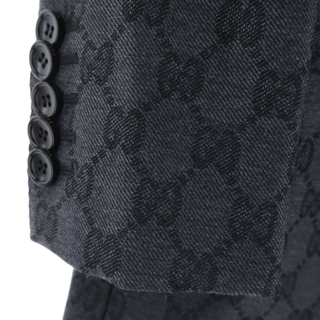 GUCCI(グッチ) GGウール ジャカード ジャケット ブラック #38 715184