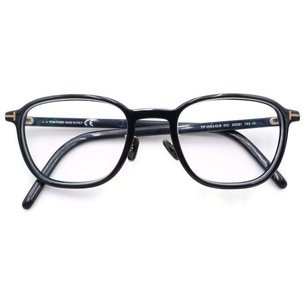 TOM FORD(トムフォード) ウェリントンフレーム クリアレンズ メガネ 眼鏡 アイウェア ブラック TF5855-D-B ※度入り