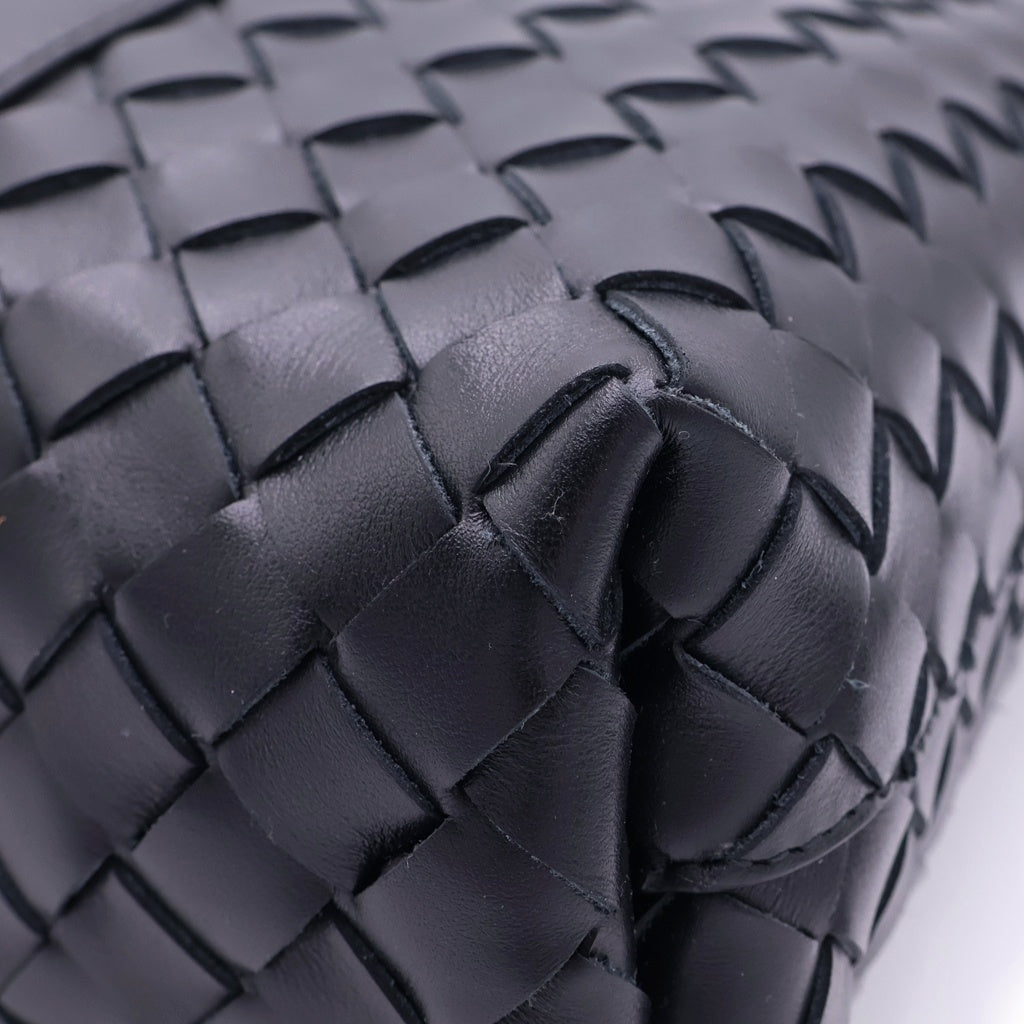 BOTTEGA VENETA(ボッテガヴェネタ) イントレチャート ブリーフケース ハンドバッグ ビジネスバッグ ショルダーバッグ ブラック レザー シルバー金具