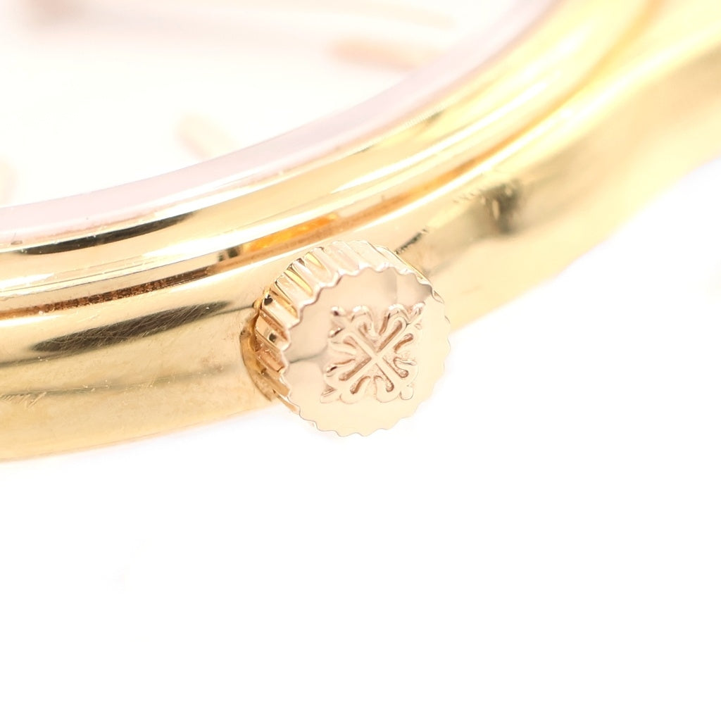 PATEK PHILIPPE(パテックフィリップ) カラトラバ アイボリー文字盤 レザーベルト 手巻き 腕時計 K18PG ピンクゴールド/ブラック 3923R