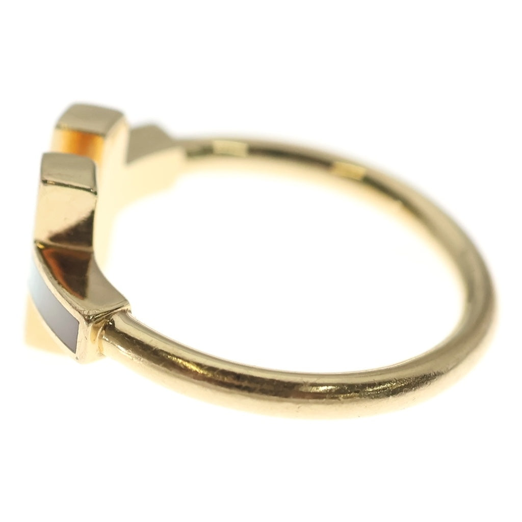 TIFFANY & Co.(ティファニー) Tワイヤー シェル×ダイヤ Au750 K18PG リング 指輪 #52 ピンクゴールド レディース