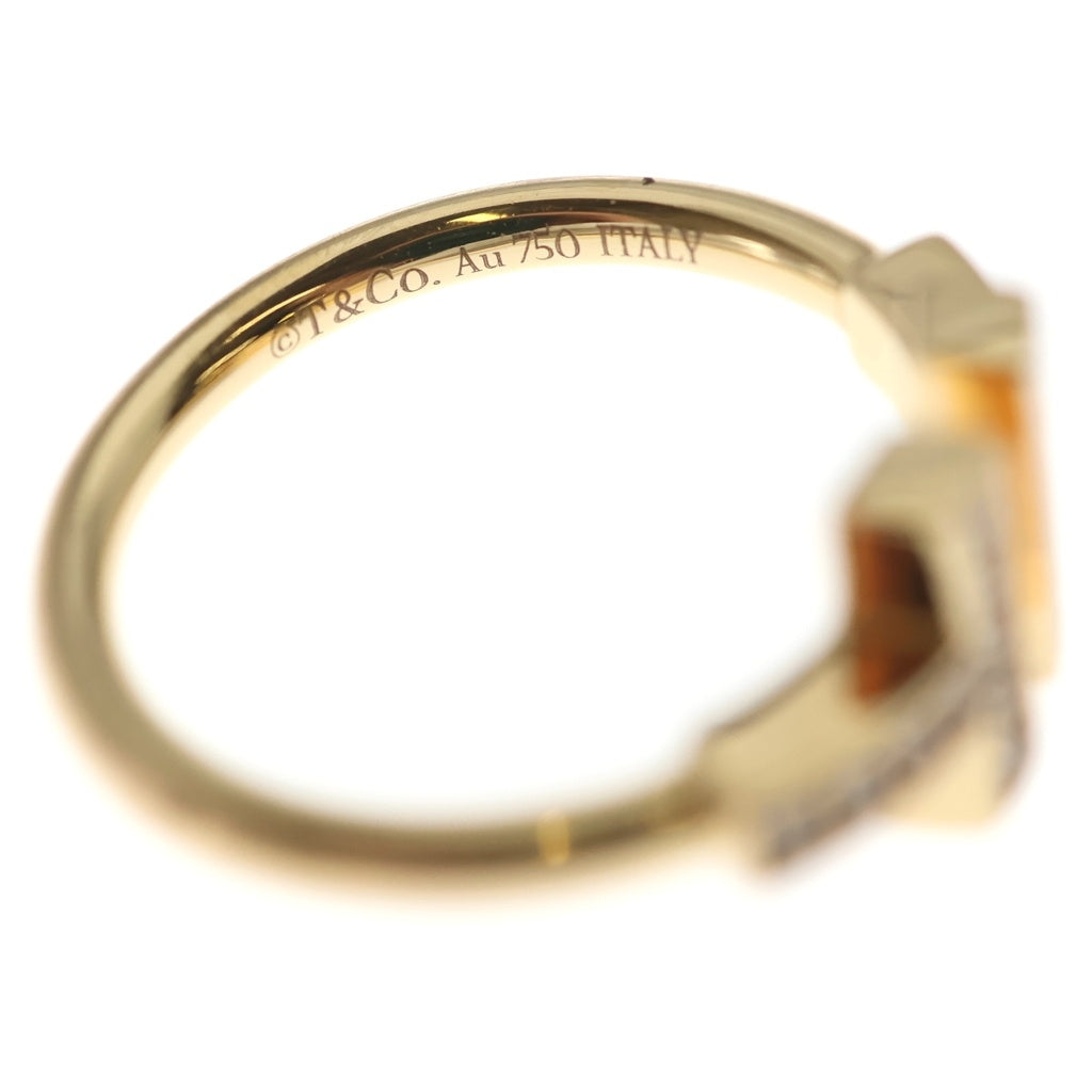 TIFFANY & Co.(ティファニー) Tワイヤー シェル×ダイヤ Au750 K18PG リング 指輪 #52 ピンクゴールド レディース