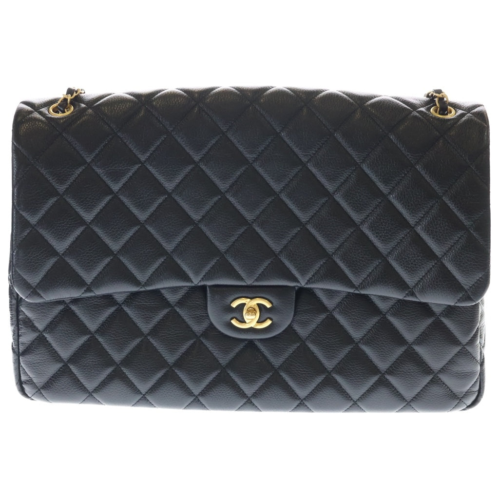CHANEL(シャネル) デカマトラッセ40 チェーンショルダーバッグ ブラック レザー ゴールド金具 レディース