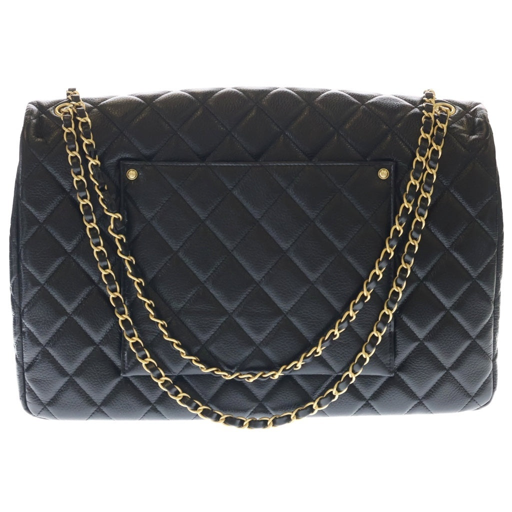 CHANEL(シャネル) デカマトラッセ40 チェーンショルダーバッグ ブラック レザー ゴールド金具 レディース