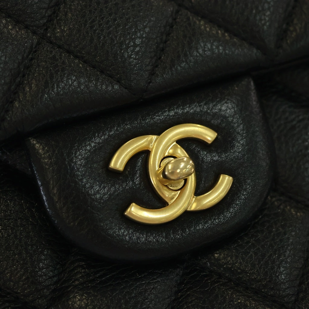 CHANEL(シャネル) デカマトラッセ40 チェーンショルダーバッグ ブラック レザー ゴールド金具 レディース