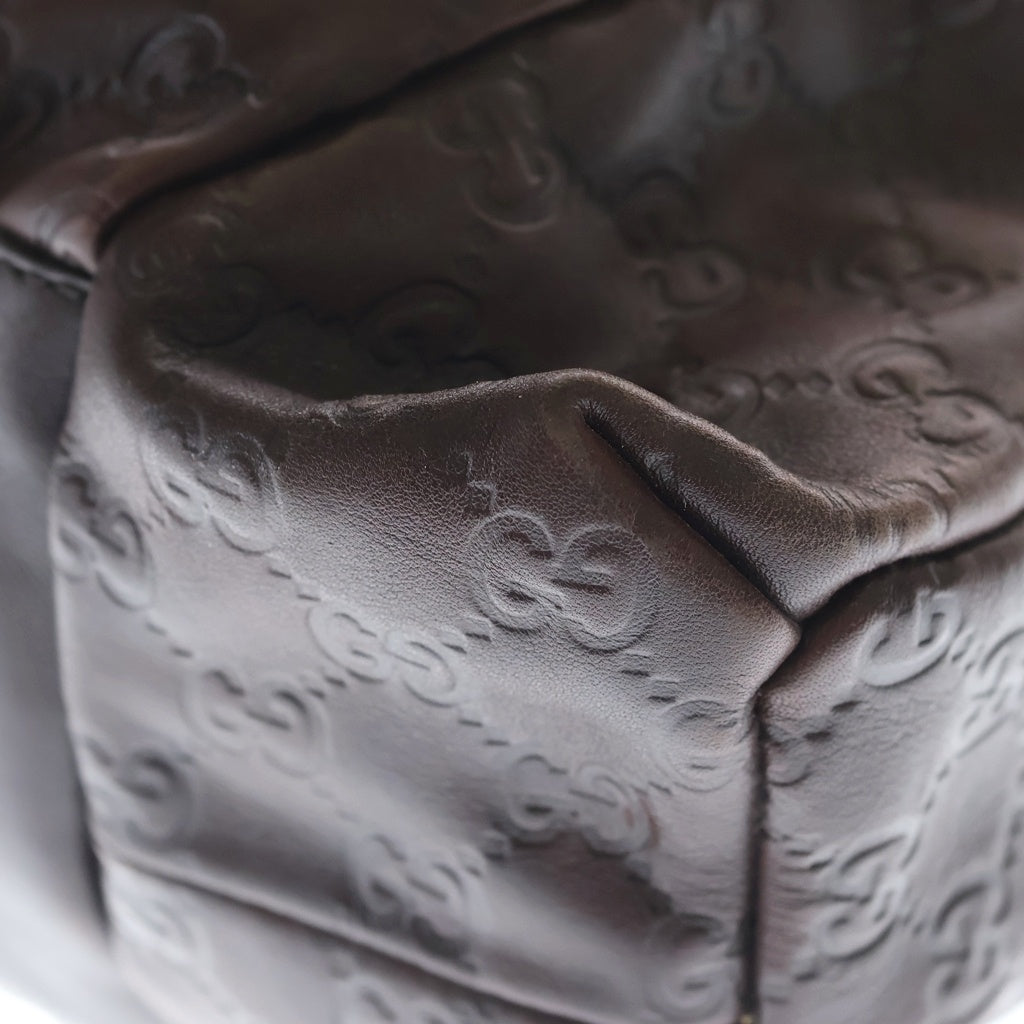 GUCCI(グッチ) ヒステリア トートバッグ ハンドバッグ ブラウン レザー 197061 ゴールド金具 レディース
