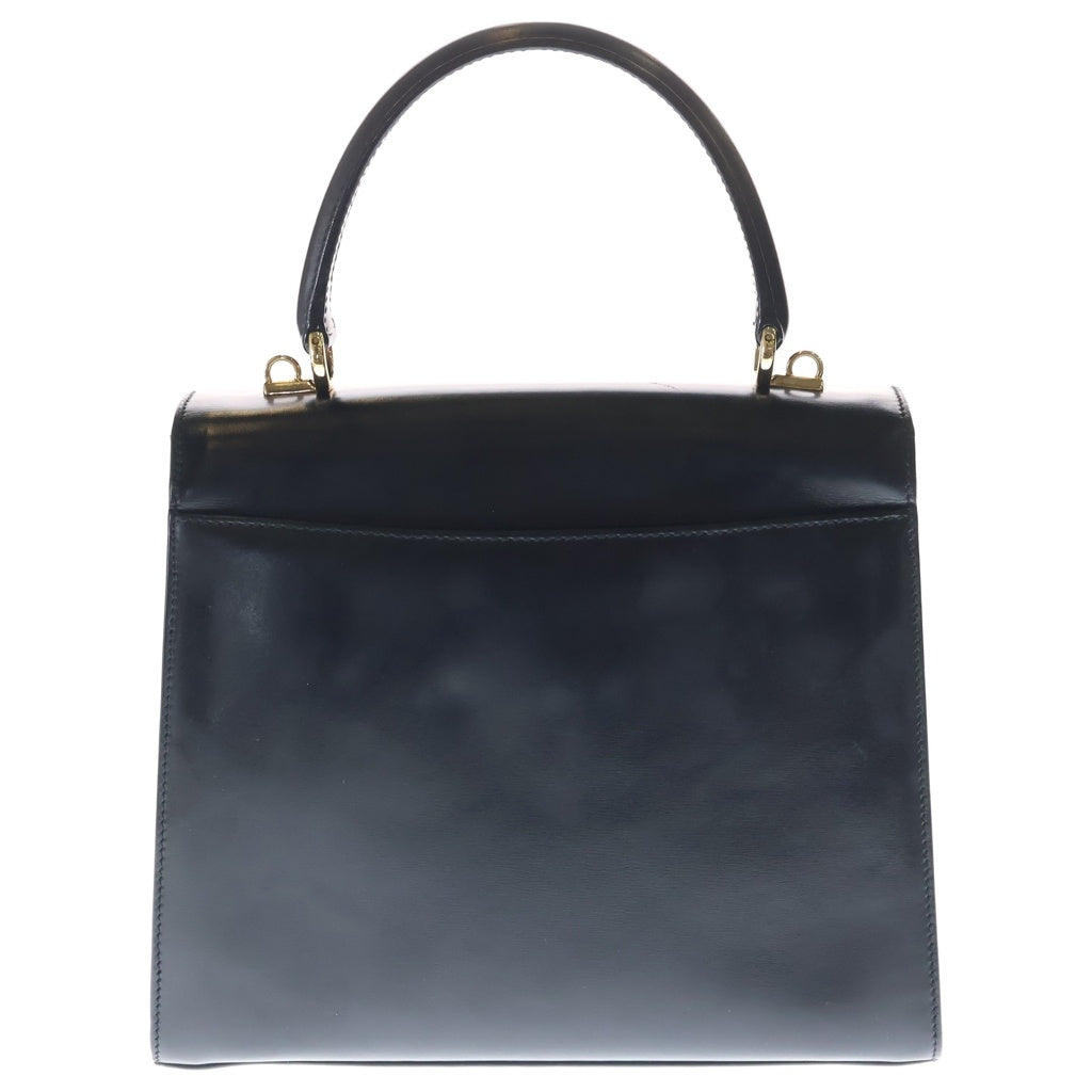 GUCCI(グッチ) レディロック ハンドバッグ ブラック レザー ゴールド金具 レディース
