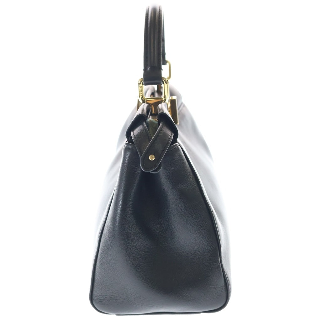 FENDI(フェンディ) ピーカブー レザー ゴールド金具 2WAY ハンドバッグ ショルダーバッグ 8BN244 ブラック レディース