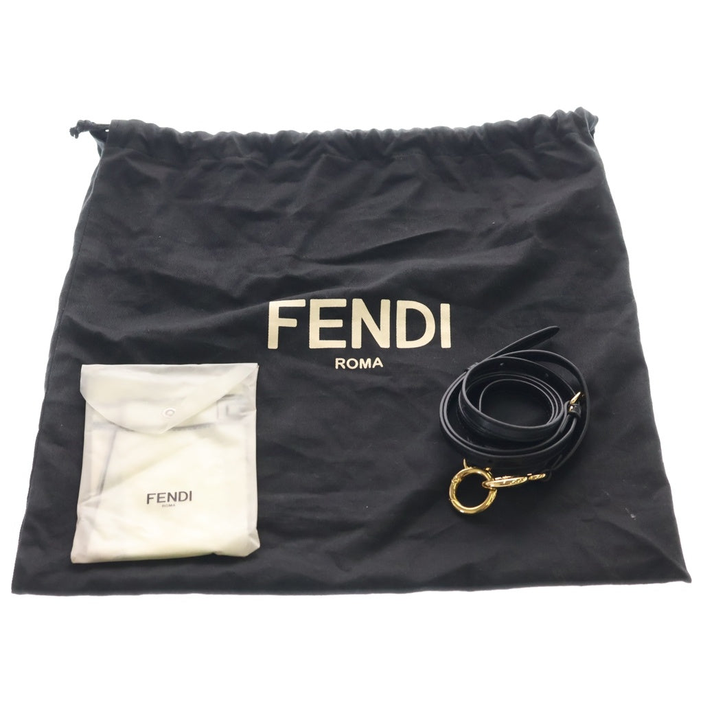 FENDI(フェンディ) ピーカブー レザー ゴールド金具 2WAY ハンドバッグ ショルダーバッグ 8BN244 ブラック レディース