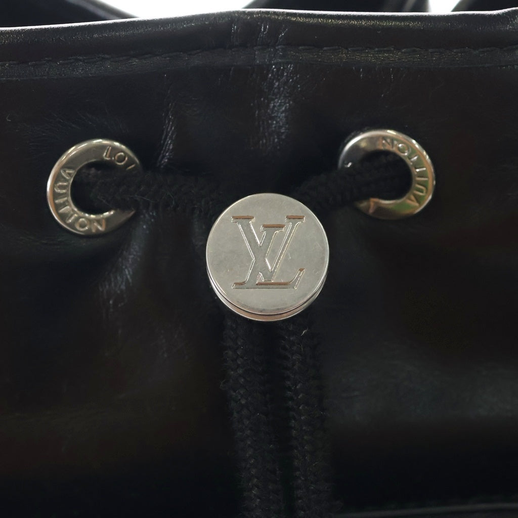 LOUIS VUITTON(ルイヴィトン) LV NIGHT ノエ カーゴ ショルダーバック ブラック レザー M13985 シルバー金具 レディース