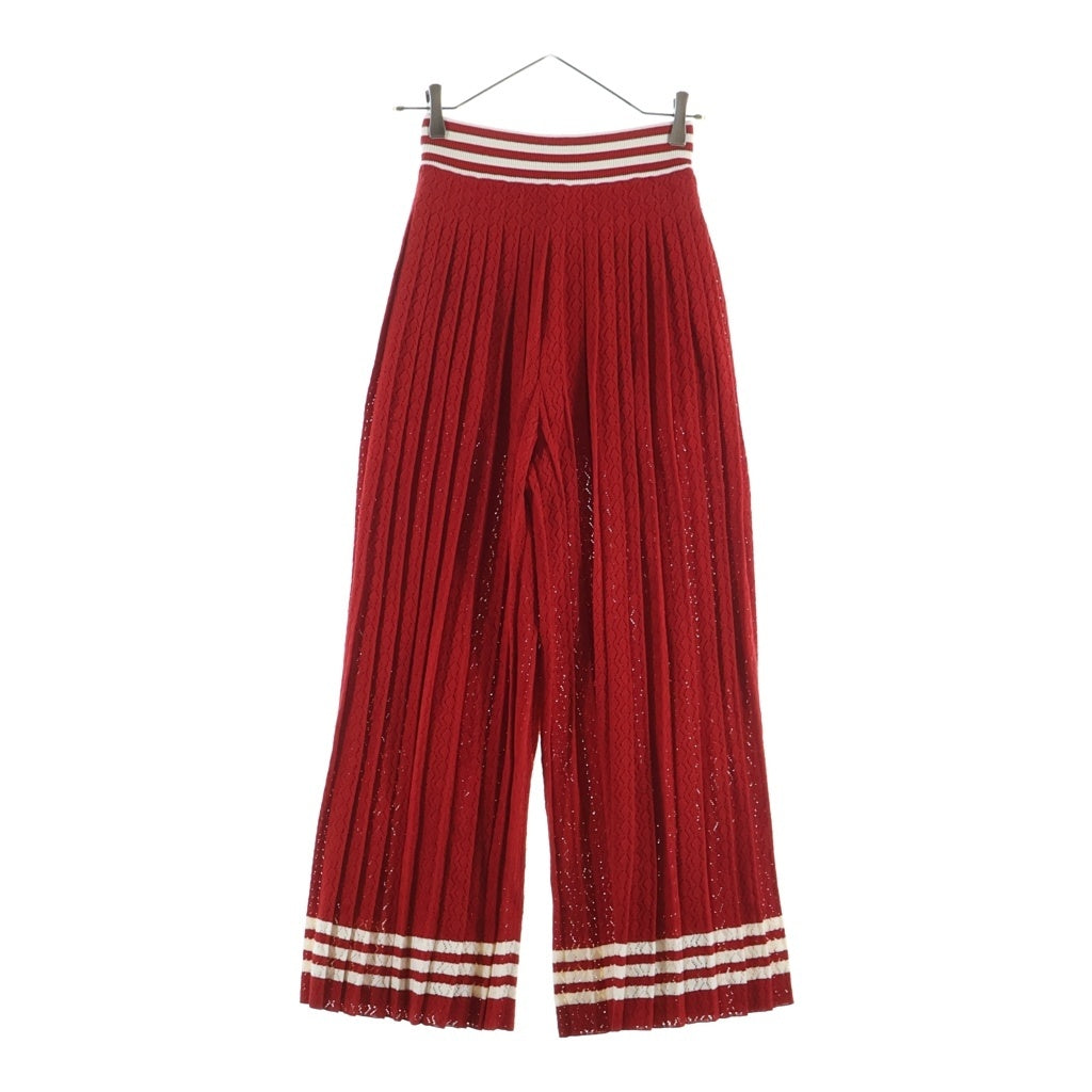 GUCCI(グッチ) ×アディダス スリーライン プリーツワイドパンツ レッド #XS 705767 レディース