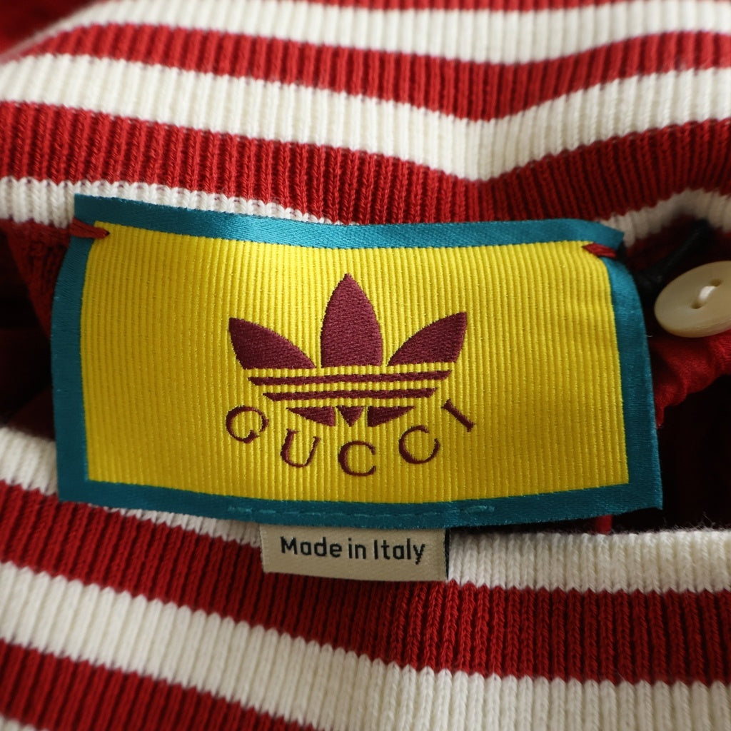 GUCCI(グッチ) ×アディダス スリーライン プリーツワイドパンツ レッド #XS 705767 レディース