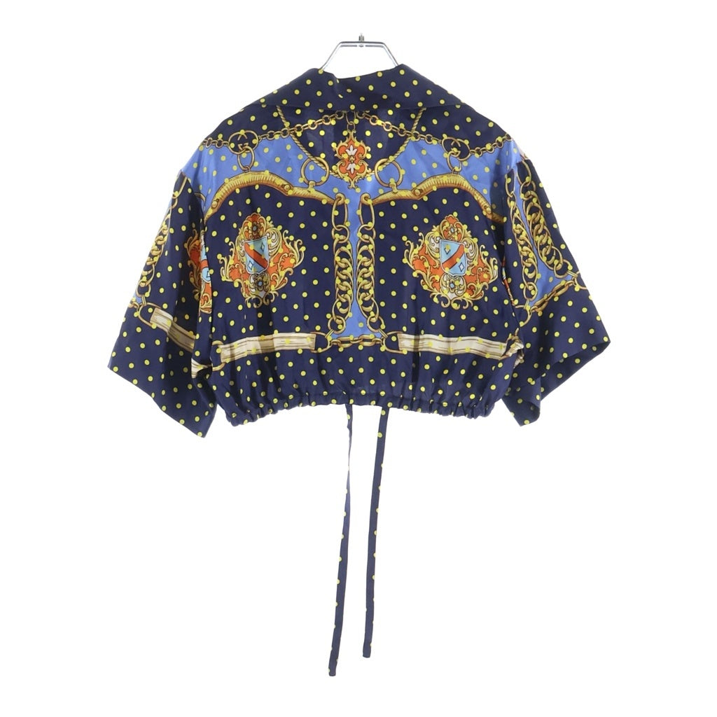GUCCI(グッチ) 短丈 ZANUR シルクシャツ ネイビー #38 744796 レディース