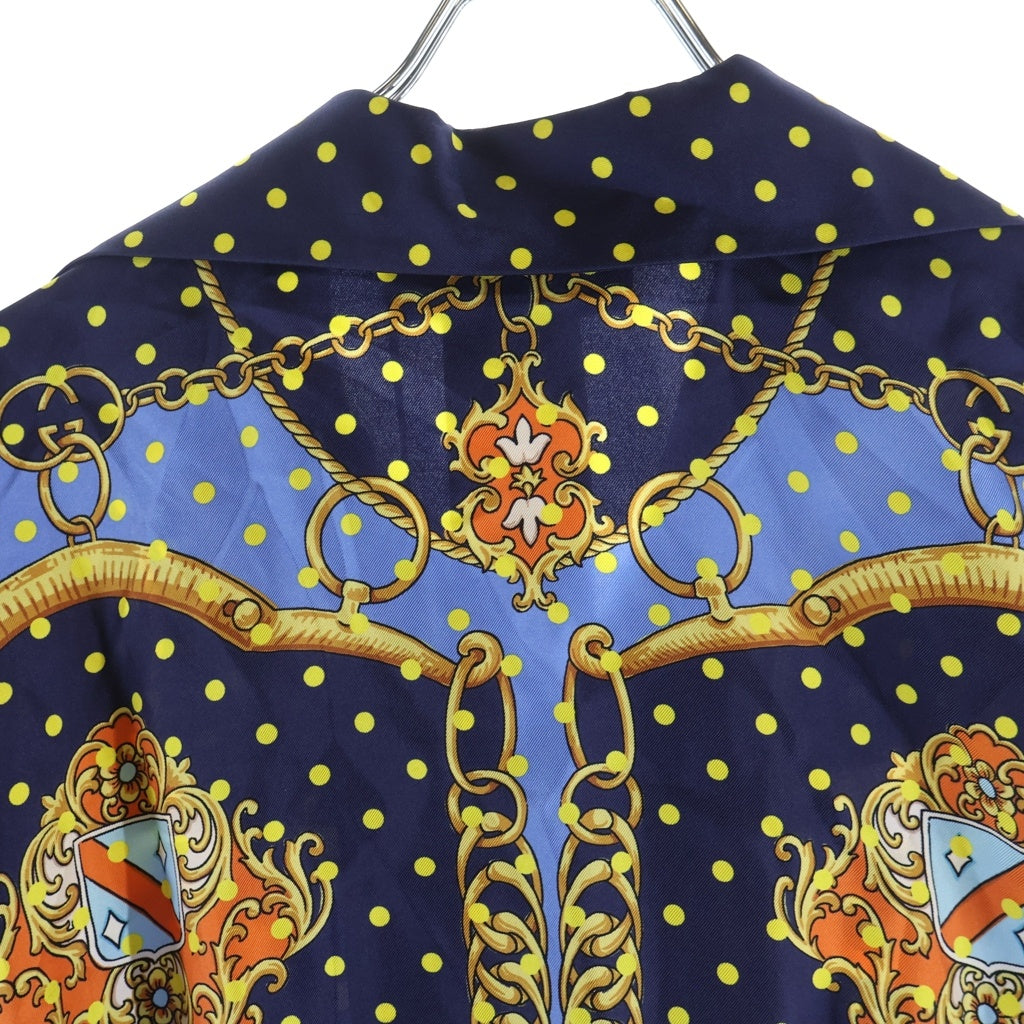 GUCCI(グッチ) 短丈 ZANUR シルクシャツ ネイビー #38 744796 レディース