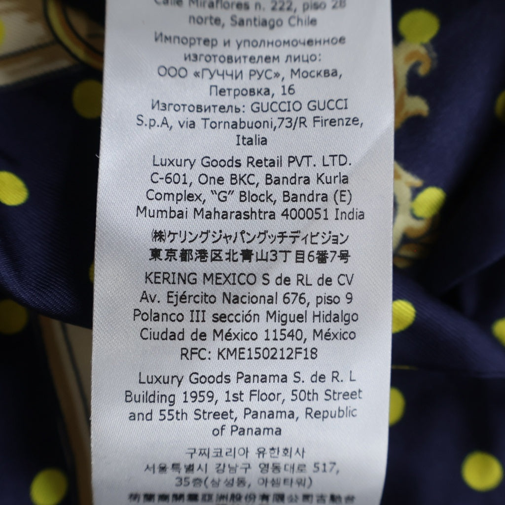 GUCCI(グッチ) 短丈 ZANUR シルクシャツ ネイビー #38 744796 レディース