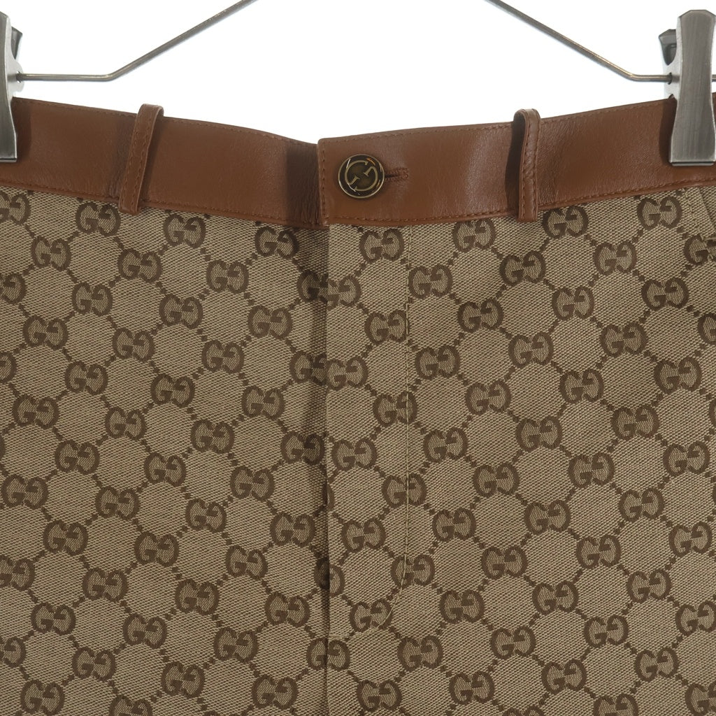 GUCCI(グッチ) GGキャンバス ショートパンツ ベージュ×ブラウン #38 681154 レディース