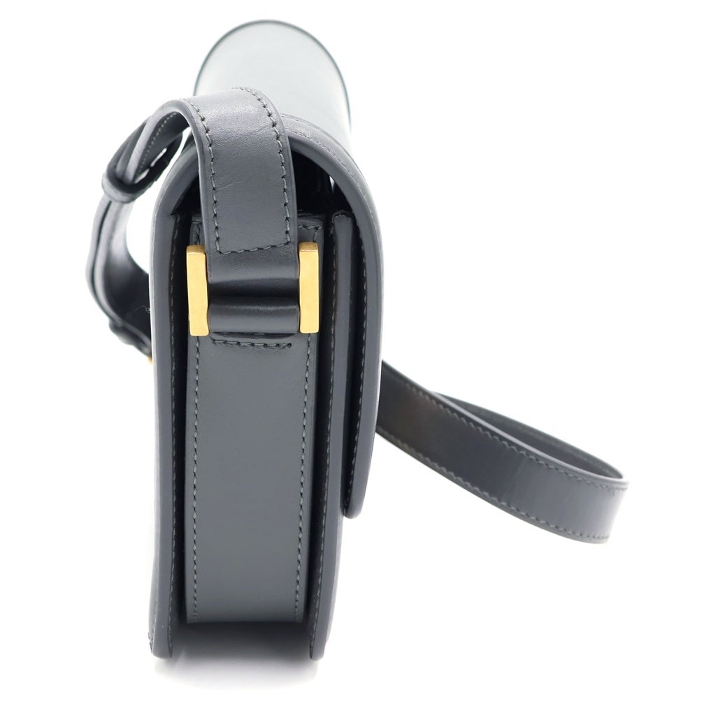 SAINT LAURENT PARIS(サンローランパリ) ソルフェリーノ スモール ショルダーバッグ ミニバッグ グレー レザー 634306 ゴールド金具 レディース