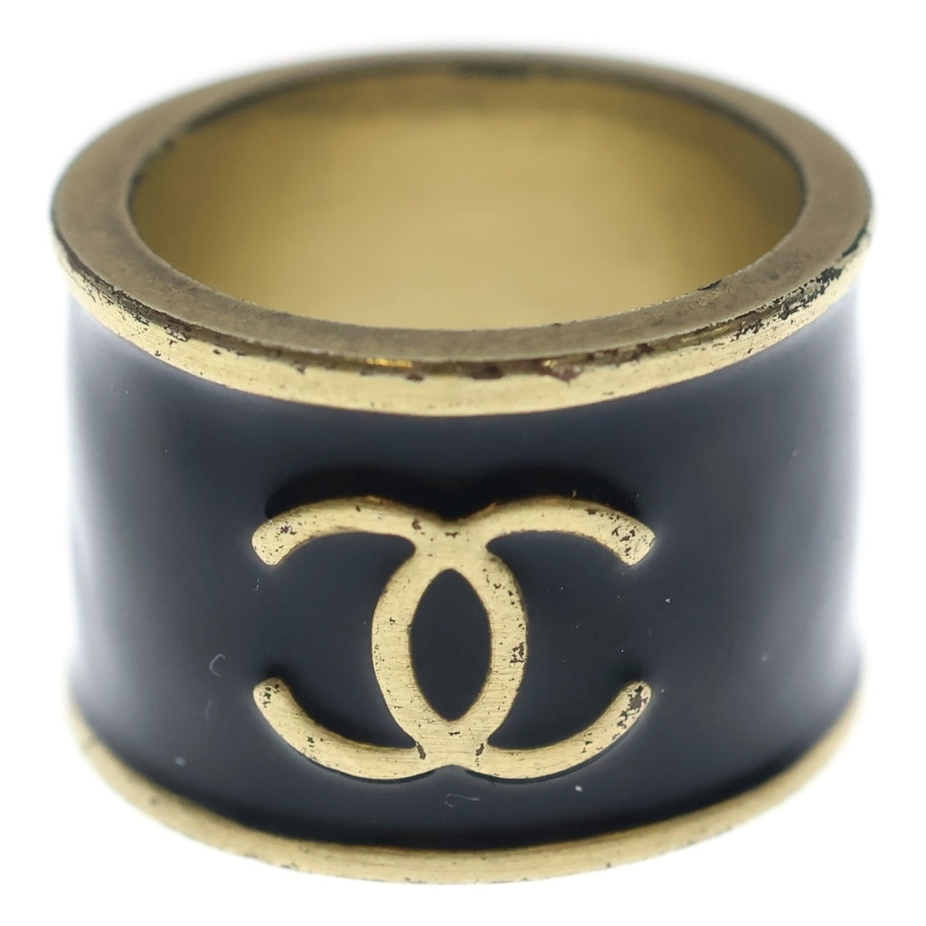 CHANEL シャネル　ココマーク　02P ブローチ　ハート　ブラック　ゴールド CHANEL(シャネル) ココマーク ハート リング 指輪 ブラック/ゴールド 02P