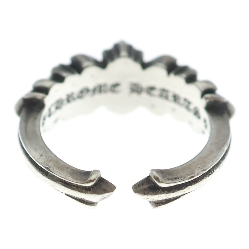CHROME HEARTS(クロムハーツ) BABY CLSC W FLRL CRS ベイビークラシック ダブルフローラル クロス オープン リング シルバー