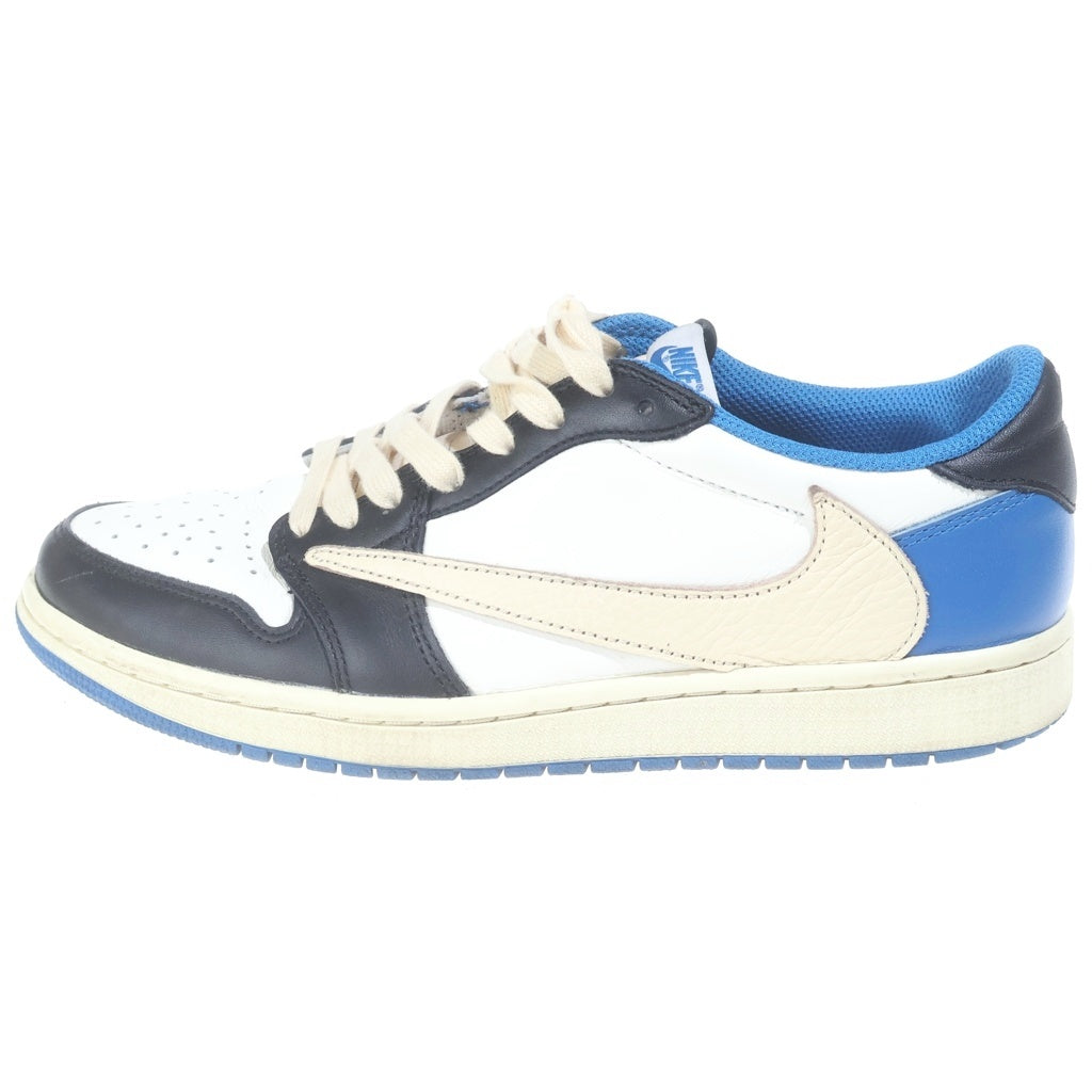NIKE(ナイキ) Travis Scott×Fragment×NIKE AIR JORDAN 1 LOW OG SP Military Blue ローカットスニーカー ホワイト×ブルー×ブラック US9/27cm DM7866-140