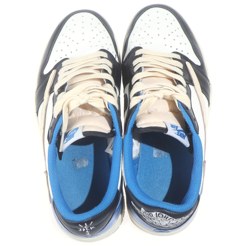 NIKE(ナイキ) Travis Scott×Fragment×NIKE AIR JORDAN 1 LOW OG SP Military Blue ローカットスニーカー ホワイト×ブルー×ブラック US9/27cm DM7866-140